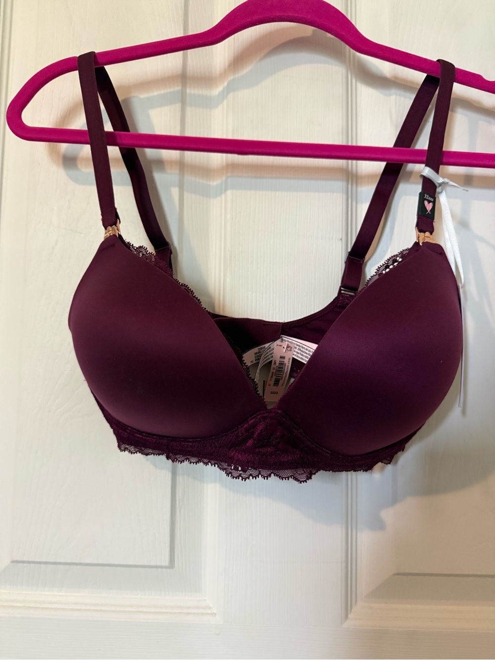 Victoria's Secret Deep Plum Lace-Trim Push-Up Nursing/Maternity Bra